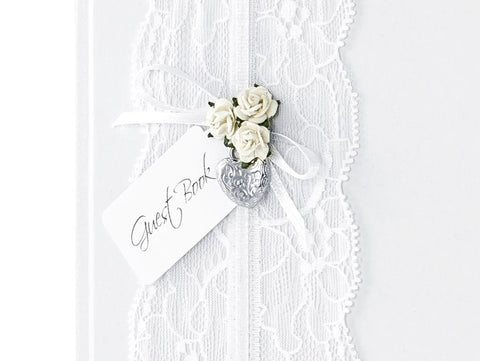 White / Lace Guest Book
