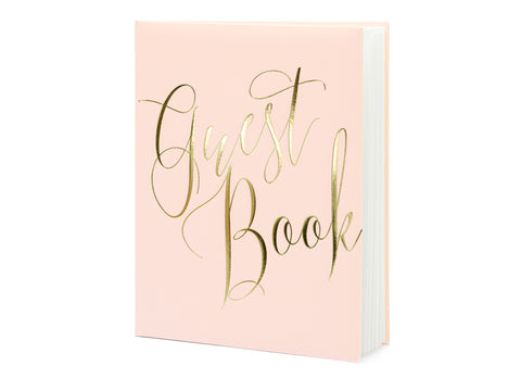 WHOLESALE Powder Pink Guest Book - Gold