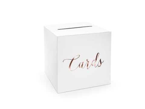 Wholesale White And Rose Gold Card Posting Box