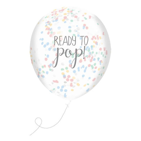 Wholesale 'Oh Baby' Confetti Balloons (Unisex)