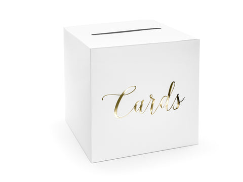 Wholesale White And Gold Card Posting Box