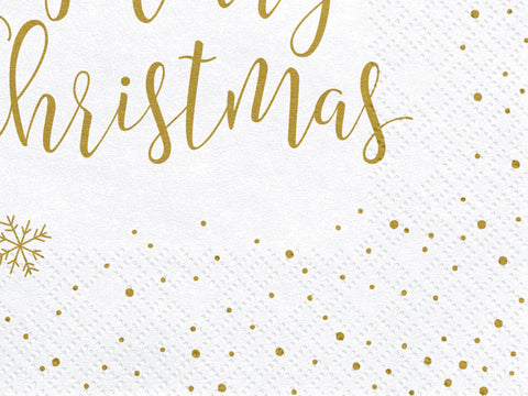 White 'Merry Christmas' Napkins - 20 Pack