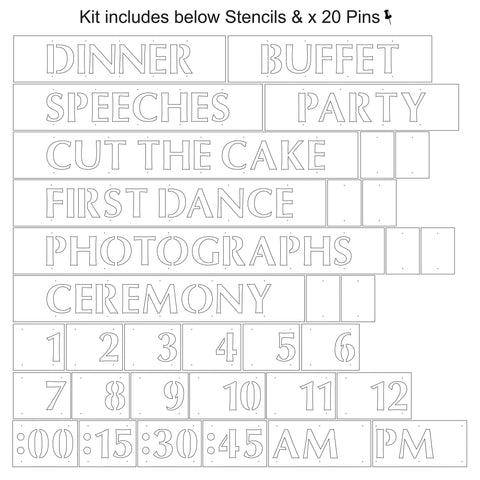 Wedding Event Programme Stencil Kit