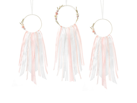 White And Pink Dream Catcher Hanging Decoration Pack