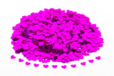 Cerise / Hot Pink Hearts Table Confetti