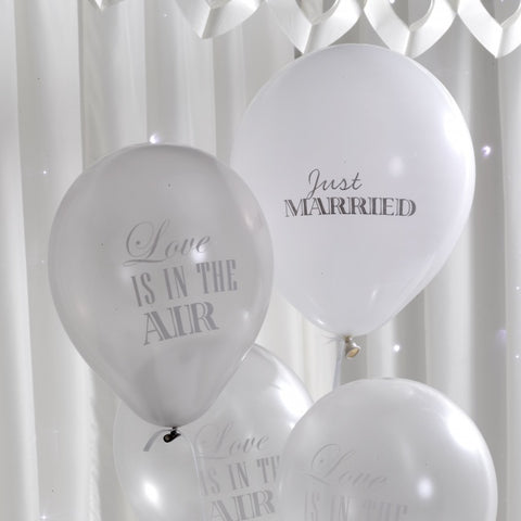 Silver / White 'Chic' Balloons