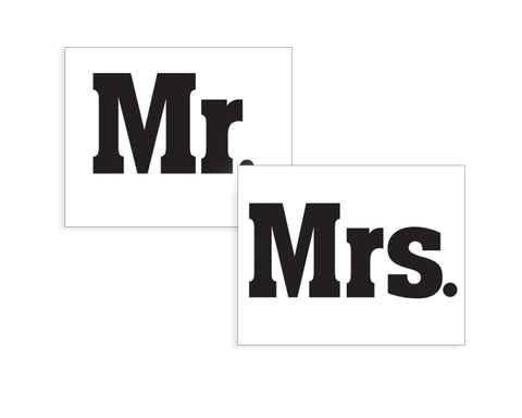 'Mr' and 'Mrs' Shoe Stickers