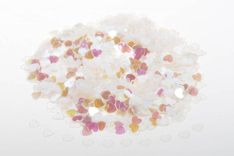 Iridescent Hearts Table Confetti