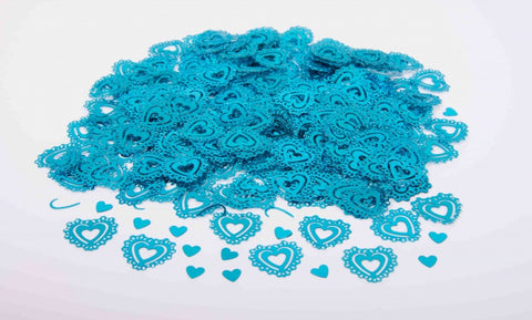 Turquoise Vintage Hearts Table Confetti