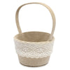 Linen with Lace Ribbon Flower Basket