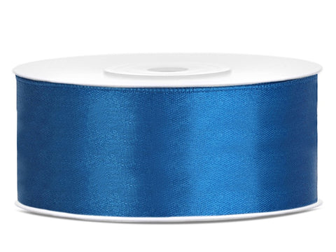 Blue Double Sided Satin Ribbon (25mm / 25m)