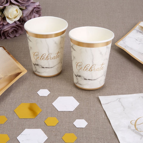 Scripted Marble Paper Cups