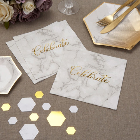 Scripted Marble Paper Napkins